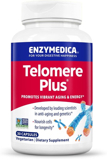 [BRSWIBYCAYHAM3D6] Enzymedicica, Telomre Plus, suport en zyme per a la salut cel·lular, 30 Capsules