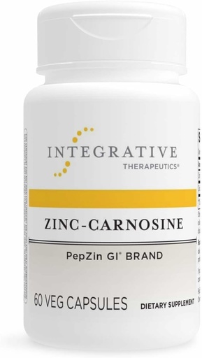 [BRSWIEIPA54QO2TU] Integrative Therapeutics Zinc-Carnosine - Digestive & Gut Health Support* - GI Tract Supplement - Vegan, Gluten-Free & Dairy-Free - 60 Capsules (60 Servings)