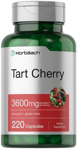 [BRSROCDYOUHRYHTD] Horbaach Tart Cherry Extract | 220 Capsules | Non-GMO & Gluten Free Traditional Herb Supplement