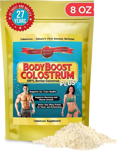 [BRSROZQCC4IWCYLO] BodyBoost Colostrum Whole, 100% Bovine Colostrum Powder, Immune Booster Supplement with Immunoglobulin & Lactoferrin,Grass Fed Colostrum, Food for Gut Health & Muscle Growth, Diverse Intake, 8 oz