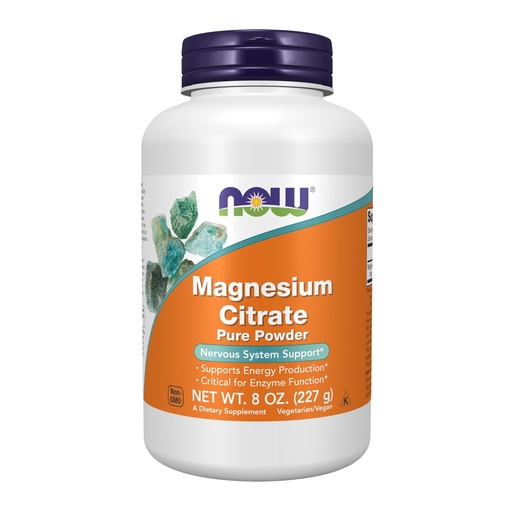 [BRSWIZTYPNYB4GT2] NOW Foods Supplements, Magnesium Citrate Pure Powder, Enzyme Function*, Nervous System Support*, 8-Ounce