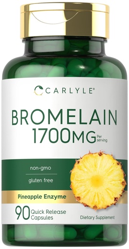 [BRSROYDQPICROHL7] Carlyle Bromelain 1700 mg | 90 Capsules | Pineapple Enzyme Supplement | Non-GMO and Gluten Free