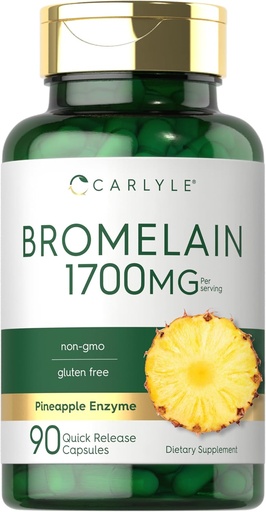 [BRSROYDQPICROHL7] Carlyle Bromelain 1700 mg | 90 Capsules | Pineapple Enzyme Supplement | Non-GMO and Gluten Free