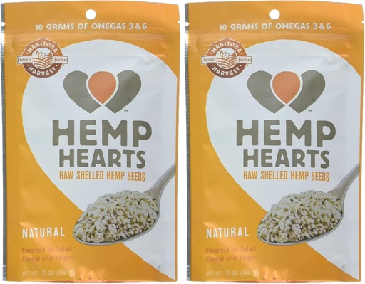 [BRSROAT7O4CB4CT2] Manitoba Harvest Natural Hemp Hearts, 2 Ounce (Pack of 2)
