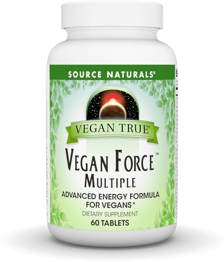 [BRSWIHD7ARYBCYLC] Source Naturals Vegan True, Vegan Force Multiple, Advanced Energy Formula for Vegans* - 60 Tablets
