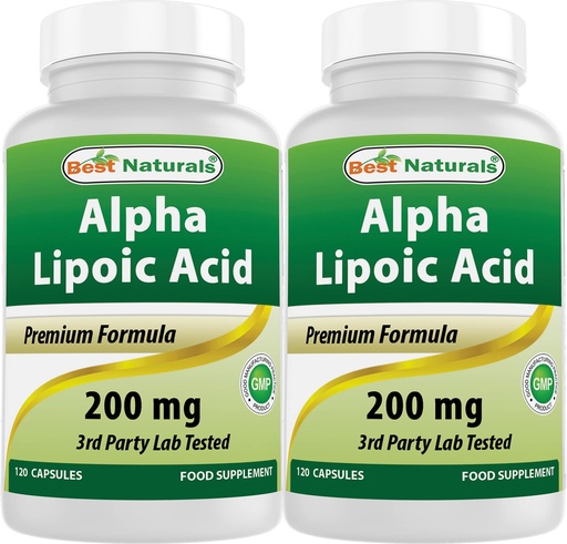 [BRSW2AQPPIBAI3DO] Best Naturals Alpha Lipoic Acid 200 Mg 120 Capsules (120 Count (Pack of 2))