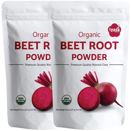[BRSW2CY3OEBAAFDU] Iyasa Holistics Organic Beet Root Powder 16 oz - USDA Certified Organic Beet Root Powder Supplement, Smoothies, Baking, Juice - Pure Ayurveda Products