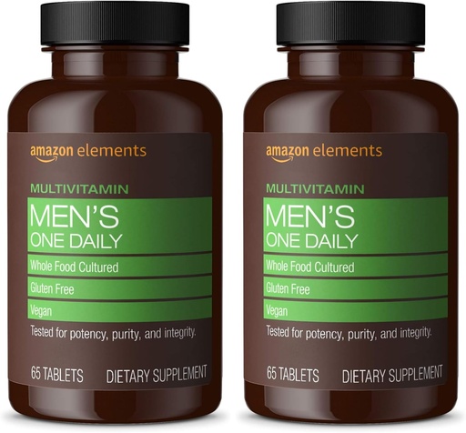 [BRSRAGT7CMGQYCTJ]   Elements Men’s One Daily Multivitamin, 62% Whole Food Cultured, Vegan, 65 Tablets, 2 Month Supply (Packaging May Vary) (Pack of 2)