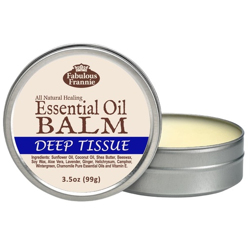 [BRSWGCD5OQHGO2DO] Fabulous Frannie Deep Tissue All Natural Essential Oil Healing Balm Made with Sunflower Oil, Coconut Oil, Shea Butter, Beeswax, Soy Wax, Aloe Vera and Pure Essential Oils 3.5oz (Pack of 1)