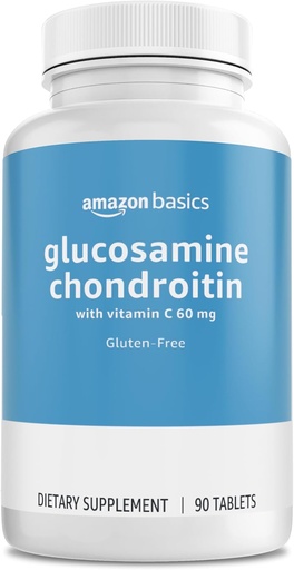 [BRSW2BT4C55BGF3U]   Basics - Glucosamine Chondroitin, 1500 mg, with Vitamin C 60 mg, 90 Tablets (2 per serving), Gluten Free