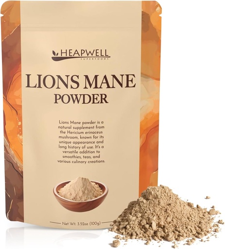 [BRSRA235CAHREFLZ] Weapwell Superfods Lion'e Mane Powder 100g Doneum, L'espectre alt de Lion Mysh suplementari per al suport cognitive, Imune Plarity 100 Plus Servs