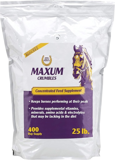 [BRSWYFQBPMIGOAA6] Horse Health Maxum Crumbles Concentrated Feed Supplement for Horses, Poskytuje širokú škálu užitočných živín pre dnešnú Equine Athlete 25 libra