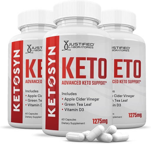 [BRSRAYAQPIMBGAIY] (3 Pack) Ketosyn Keto ACV Pills 1275MG Keto Support Blend Capsule Alternative to Keto ACV Gummies Formulated with Apple Cider Vinegar Extra Virgin Olive Oil Powder Green Tea Leaf 180 Capsules