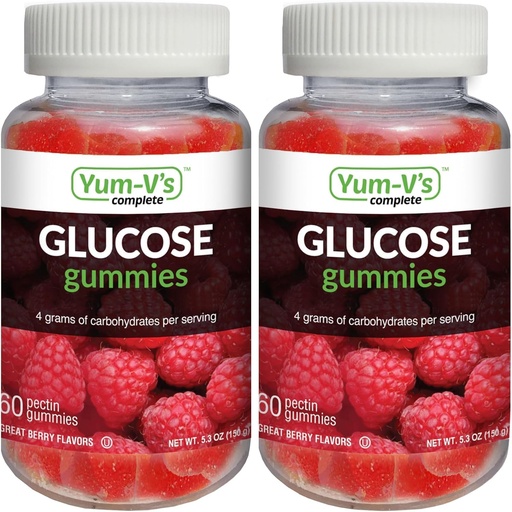[BRSRO2YCBV5QYAA3] YUM-V'S Glucose Gummies – Fast Acting Glucose Chewable Gummies – Great Tasting – Gluten Free, Vegan, Non-GMO – Berry Natural Flavor – 60 Chewable Gummy for Adults & Kids (Pack of 2)