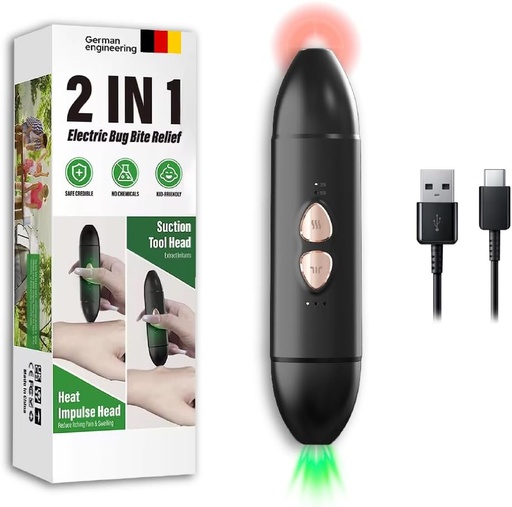 [BRSRAZYYBV7WMYL5] Insect Bite Relief Pen – Chemical-Free Heat Therapy for Mosquito Bites & Bee Stings | Portable, Reusable & Kids-Safe | Instant Itch & Swelling Relief