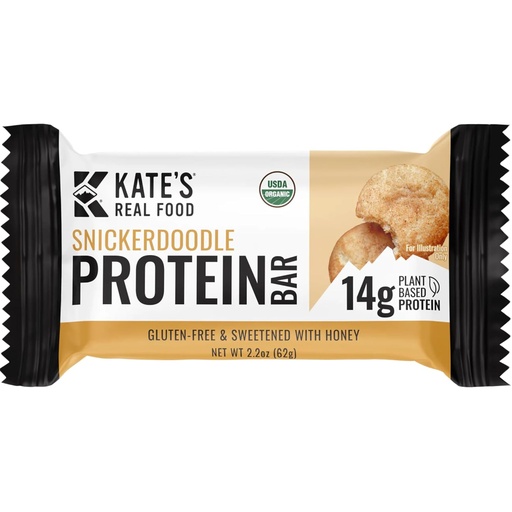 [BRSRA2Y6CIFWEHT3] Kate’s Real Food Organic Protein Bars – (Snickerdoodle, 2.2 oz, Pack of 12) – Plant Based Protein Bars - Gluten Free, Soy Free, Non GMO, Whole Grains, and All Natural