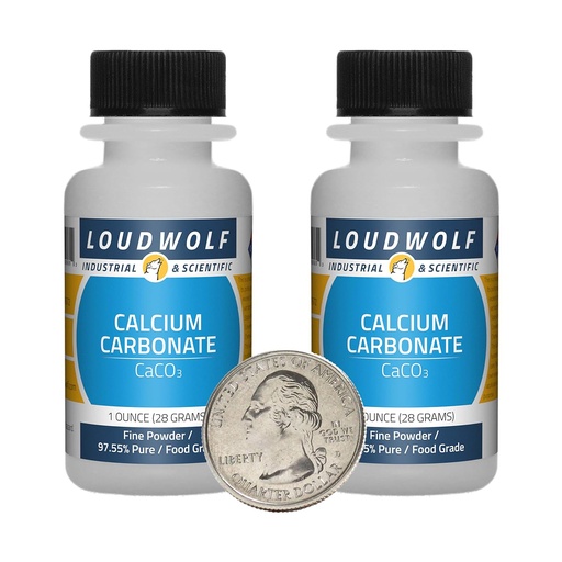 [BRSWYZLYB4AWYE3K] Calcium Carbonate / 2 Ounces / 2 Bottles / 97.55% Pure Food Grade/Fine Powder