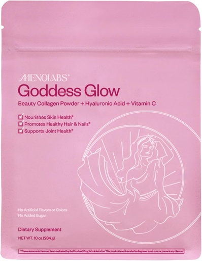 [BRSRAEI6PN5QEFY6] MENOLABS Goddess Glow Collagen Peptides Powder (Type I, III) - 14 Servings (280 g) - Menopause Supplements for Women with Hyaluronic Acid & Vitamin C - Unflavored