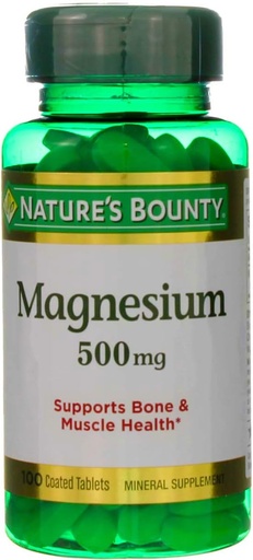 [BRSWIF35BYCRE2LI] Naturens Bounty Magnesium 500 mg tabletter 100 ea (pakke med 2)