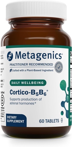[BRSWIZQOB4FRM2QZ] Metagenics Cortico-B5B6 - Adrenal Hormone & Energy Support with Vitamin B5, B6, Vitamin C, Magnesium & Calcium - Non-GMO, Gluten-Free, Vegetarian - GMP Certified Facility - 60 Tablets