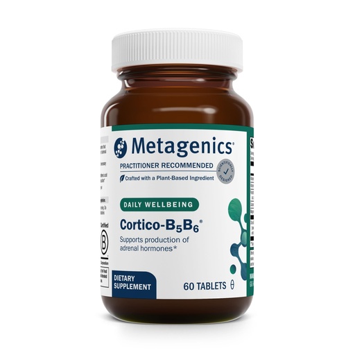 [BRSWIZQOB4FRM2QZ] Metagenics Cortico-B5B6 - Adrenal Hormone & Energy Support with Vitamin B5, B6, Vitamin C, Magnesium & Calcium - Non-GMO, Gluten-Free, Vegetarian - GMP Certified Facility - 60 Tablets
