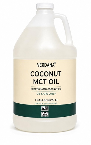 [BRSRA2YZPJYB4CLV] Verdana Coconut MCT Oil 1 Gallon – Food Grade for Keto Coffee, Unflavored Natural Oil Pulling Mouthwash, Massage, Aromatherapy – 100% from Coconut - Medium Chain Triglycerides – Non-GMO, Kosher