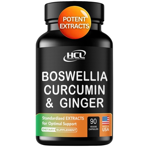 [BRSRMEIEBN6WECYZ] Boswellia Curcumin Ginger Extracts Supplement – Strong 95% Curcuminoids Natural Support Pills for Mobility & Flexibility – Extra Strength Boswelia with Turmeric Curcumin Organic Ginger Supplement