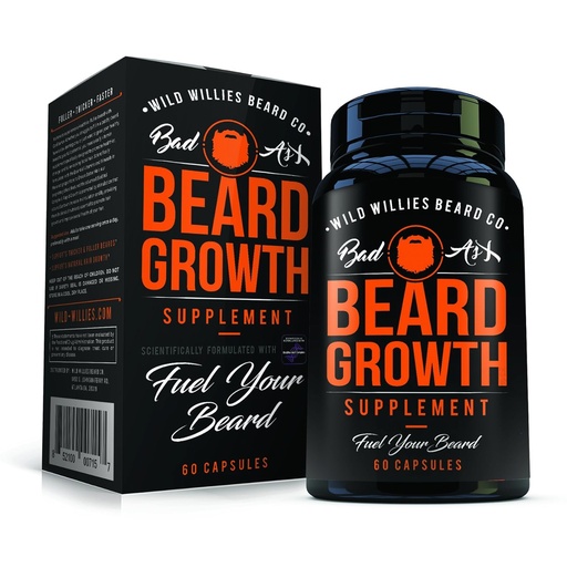 [BRSWGFA3AENQ2H3K] The Manskape Co Beard Growth Vitamins for Men by Wild Willies - Naturally Faster Hair Growth - 60 Capsules with Biotin - Grow a Thicker, Fuller Beard and Mustache Today