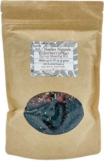 [BRSWGHT7CENGYFDX] Elderberry Plus+ Family Size, Elderberry Syrup Making Kit - Makes 50 oz - Includes Free Brew Bag - Just add Your own Honey - Easy to Make at Home - Natural & Organic Ingredients