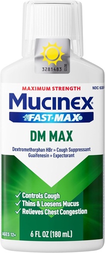 [BRSWIZ36CYOBGCTC] Mucinex DM Max Liquid Cough & Cold Medicine for Adults, Cold and Flu Medicine for Excess Mucus Relief, Guaifenesin & Dextromethorphan Expectorant & Decongestant for Adults, Dr Recommended, 6.0 Fl Oz