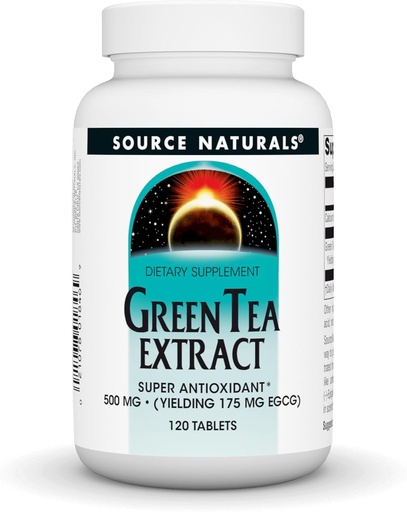 [BRSWIEIYOQMBM2Y3] Fuente Naturales Té Verde Extracto 500 mg Super Antioxidante - 120 Tabletas