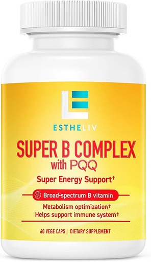 [BRSRMAAQBFYGGA3D] ESTHELIV® Super B Complex с PQQ - 60 VegeCaps