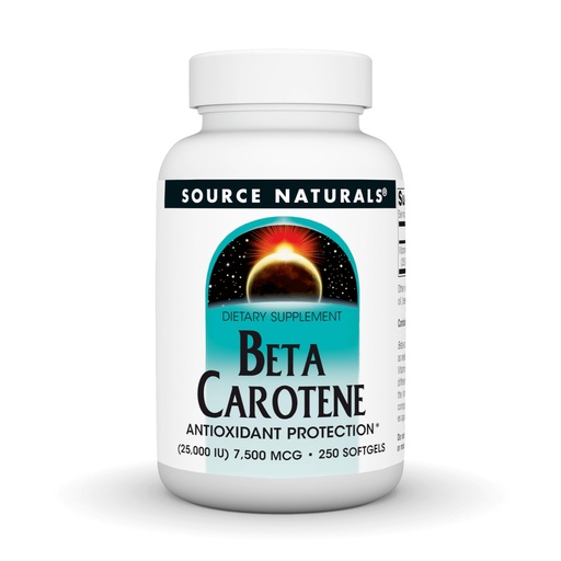 [BRSWIYT3OMAG23A3] Source Naturals Beta Carotene 25000 iu Antioxidant Protection - Converted By Body to Vitamin A - 250 Softgels