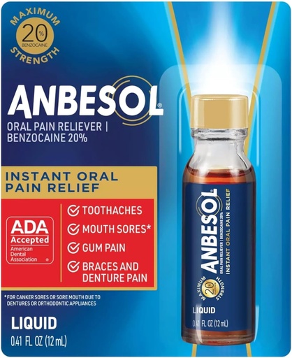 [BRSWIYAGC4DQ2DD6] Anbesol Liquid Maximum Strength, 0.41 Fl Oz