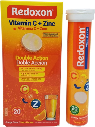 [BRSWKFIGAIIAADDK] Orange Flavored Redoxon Effervescent Vitamin C Tablets with Zinc 20 ct