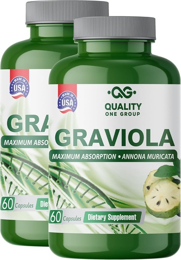 [BRSW2Y34BUNAAYA6] GRAVIOLA MAX - Graviola Extract Supplement - Soursop (Annona muricata) -Immune System Booster & Antioxidants in Each Capsule of Pure Graviola (2 Units)