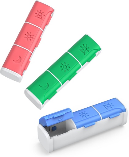 [BRSRAHADOB5AGCDZ] Pill Organizer 3 Times a Day, (3 Pack) Small Pill Box, Daily Pill Organizer, Moisture Proof Travel Pill Case for Pocket Purse, Portable Medicine Box to Hold Vitamins, Fish Oils, Supplements