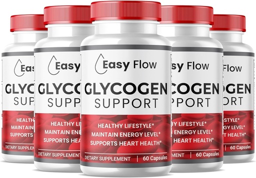 [BRSRAA33OIGRACI2] (5パック) Easy Flow Glycogenサポートカプセル、Premium EasyFlow Glycoオプティマイザフォーミュラ、自然血液容器クリーナー、天然成分(300カプセル)
