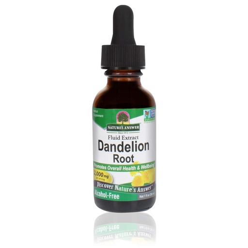[BRSWIZYZOMBG2C3I] Nature's Answer Alcohol Free Dandelion Root Extract 1 Fluid Ounce | Promotes Overall Wellness | Non GMO | Cruelty Free | Made in The USA