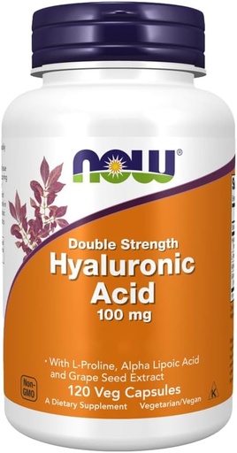 [BRSWKZQPAV7QC2LC] NOW Hyaluronic Acid 100mg,120 Veg Capsules