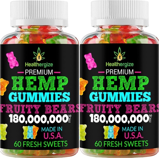 [BRSRMGARBYMBACDZ] 2PACK Hemp Gumumum Premium Imp Gummy Óss-per a dormir, tranquil, tranquil-Omega Petroli, l'Alt Potència Natural Hempy Party Edibles-Mad als EUA