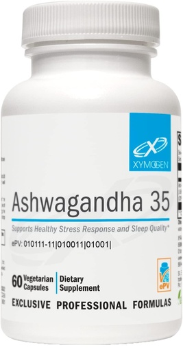 [BRSRMGQTCR7QYADU] XYMOGEN Ashwagandha 35 - Shoden Ashwagandha Adaptogen Support - Aids Healthy Stress Response & Sleep Quality - Vegetarian, Gluten-Free & Soy-Free - 60 Capsules
