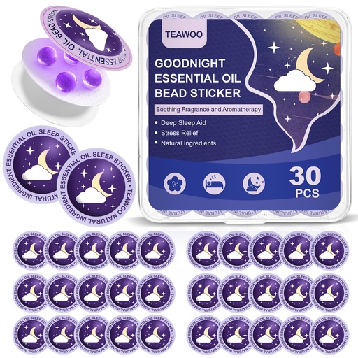 [BRSRAGIPOV4AIAD7] TEAWOO Kids Sleep Patches, Goodnight Sleep Oil Bead Sleeping Aid Patches (30 PCS, Serving Up to 120 Nights), Upgraded Sweet Dream Formula with 100% Natural Plant Ingredients