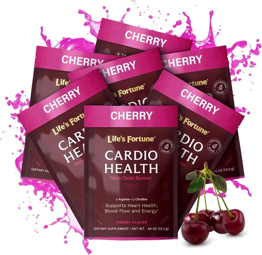[BRSRAFIQOVYRUETA] Life's Fortune L Arginine L Citrulline Supplement Powder - High Potency Nitric Oxide Supplement Booster with Natural Cherry Flavor (7 Servings (Pack of 1), Cherry)