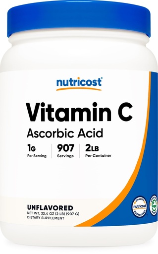 [BRSWICA7BUFAYFTA] Nutricost Ascorbic Acid Powder (Vitamin C) 2 LBS - Gluten Free, Non-GMO