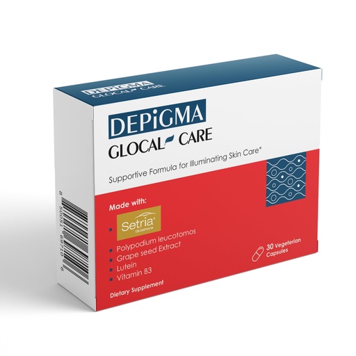 [BRSROEANOB7Q2F33] GlocalCare Depigma Capsules Support Reduction of Hyperpigmentation, Melasma & Dark Spots with Glutathione, Polypodium Leucotomos, Grape Seed & Marigold Extract