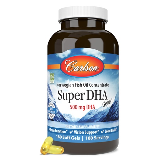 [BRSWIYT7BR4QAELI] Carlson Labs - Super DHA 500 mg. - 180 Softgels