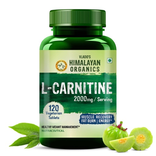 [BRSWYGQZAUBBQAD7] Vlado’s HIMALAYAN ORGANICS L-Carnitine L-Tartrate With Green Tea Extract 2000 Mg | Healthy Weight Management | Supports Muscle Recovery, Boost Energy, Endurance And Fat Burn -120 Vegetarian Tablets