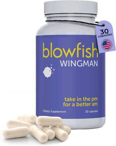 [BRSROHQQCQOQY3L4] Blowfish Wingman | Feel Better After Drinking with DHM, L-Cysteine, & Electrolytes | Pre-Alcohol Liver Support & Hydration