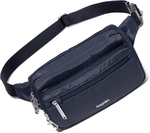 [BRSRAAIKAQHQ4H37] Baggallini Securtex Anti-Theft Belt Fanny Pack for Women RFID Wallet Locking Zipper-Travel Bag Crossbody Purse